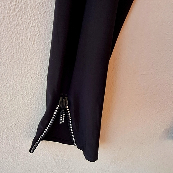 Sea & anchor Black Silky Elastic Waist Pant with Blink Zipper Detail on Hem M - Picture 3 of 7